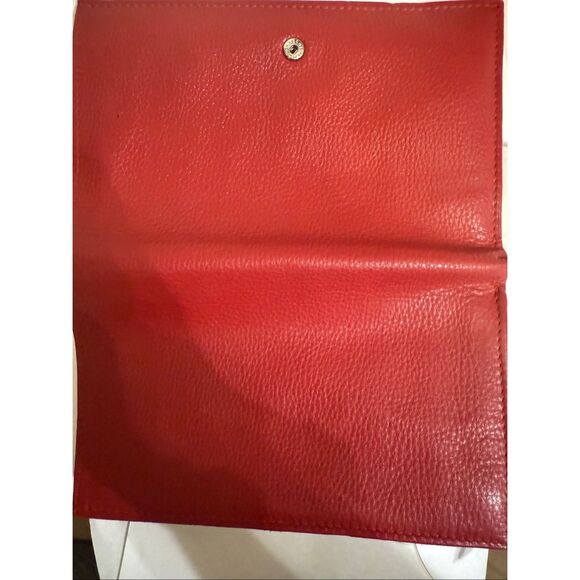 Kenneth Cole Women's Snap Pebbled Card Slot Clutch Bifold Wallet Red NWT - Picture 1 of 14